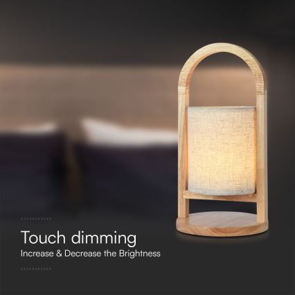 LED Dimbar uppladdningsbar touch bordslampa LED/1,5W/5V 3000K 1800mAh beige