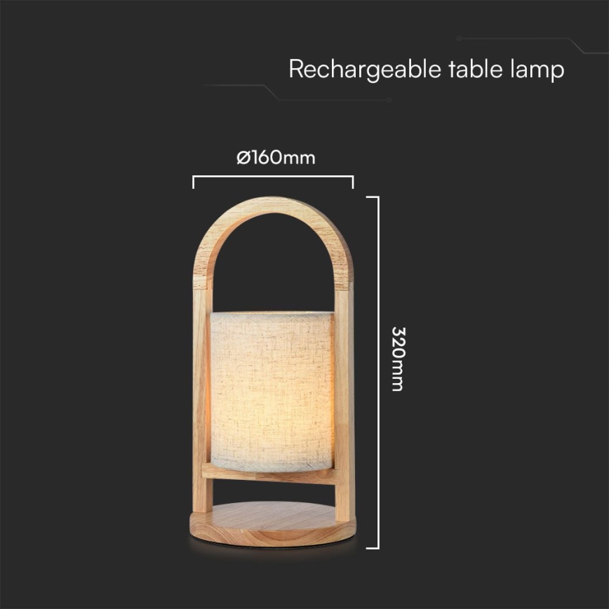 LED Dimbar uppladdningsbar touch bordslampa LED/1,5W/5V 3000K 1800mAh beige