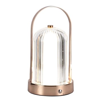 LED Dimbar uppladdningsbar touch bordslampa LED/1W/5V 3000-6000K 1800 mAh koppar