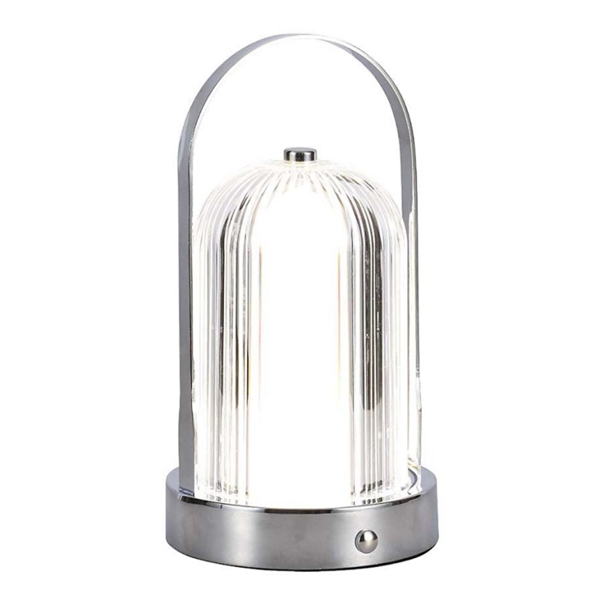 LED Dimbar uppladdningsbar touch bordslampa LED/1W/5V 3000-6000K 1800 mAh matt krom