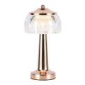 LED Dimbar uppladdningsbar touch bordslampa LED/1W/5V 3000-6000K 1800 mAh Roséguld