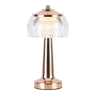 LED Dimbar uppladdningsbar touch bordslampa LED/1W/5V 3000-6000K 1800 mAh Roséguld