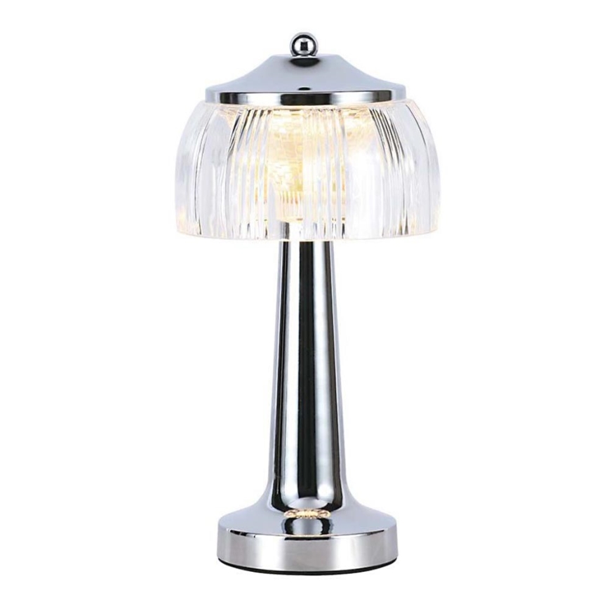 LED Dimbar uppladdningsbar touch bordslampa LED/1W/5V 3000-6000K 1800 mAh skinande krom