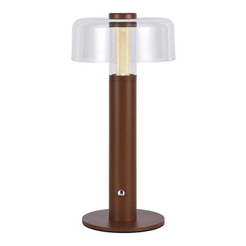 LED Dimbar uppladdningsbar touch bordslampa LED/1W/5V 3000K 1800 mAh brun