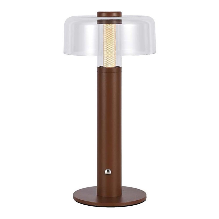 LED Dimbar uppladdningsbar touch bordslampa LED/1W/5V 3000K 1800 mAh brun
