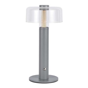 LED Dimbar uppladdningsbar touch bordslampa LED/1W/5V 3000K 1800 mAh grå