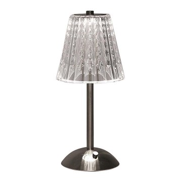 LED Dimbar uppladdningsbar touch bordslampa LED/2,4W/5V 3000-6000K 1800 mAh skinande krom