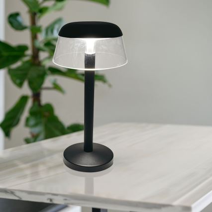 LED Dimbar uppladdningsbar touch bordslampa LED/3W/5V 3000-6000K 1800 mAh svart