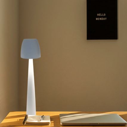 LED Dimbar uppladdningsbar touch bordslampa LED/3W/5V 3000-6000K 1800 mAh vit