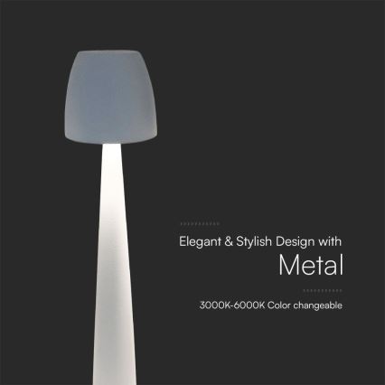 LED Dimbar uppladdningsbar touch bordslampa LED/3W/5V 3000-6000K 1800 mAh vit