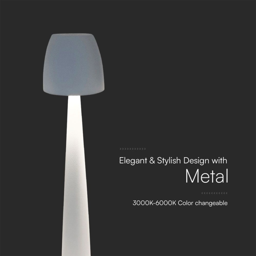 LED Dimbar uppladdningsbar touch bordslampa LED/3W/5V 3000-6000K 1800 mAh vit