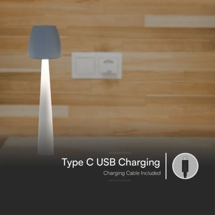 LED Dimbar uppladdningsbar touch bordslampa LED/3W/5V 3000-6000K 1800 mAh vit