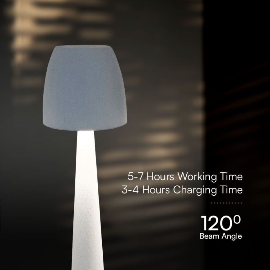 LED Dimbar uppladdningsbar touch bordslampa LED/3W/5V 3000-6000K 1800 mAh vit
