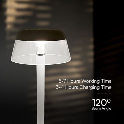 LED Dimbar uppladdningsbar touch bordslampa LED/3W/5V 3000-6000K 1800 mAh vit