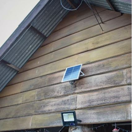 LED Dimbar utomhus sollampa LED/12W/3,2V 6000K IP65 + Fjärrstyrd
