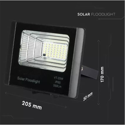 LED Dimbar utomhus sollampa LED/12W/3,2V 6000K IP65 + Fjärrstyrd