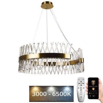 LED Dimbart kristallkrona på kabel LED/175W/230V 3000-6500K guld + fjärrkontroll