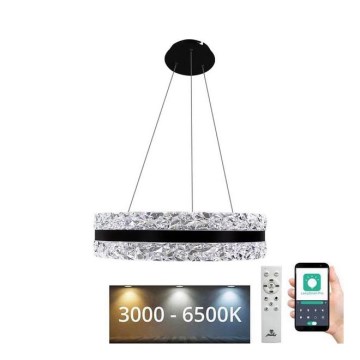 LED Dimbart kristallkrona på kabel LED/80W/230V 3000-6500K svart + fjärrkontroll