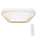 LED Dimbart takarmatur QUADRO LED/66W/230V 3000-6000K vit/guld + fjärrkontroll