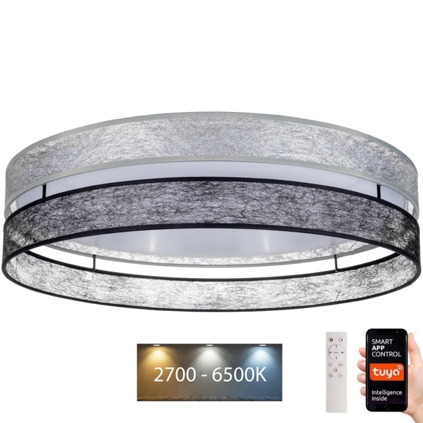 LED Dimbart taklampa LIMA LED/36W/230V 2700-6500K Wi-Fi Tuya + fjärrkontroll svart/silver