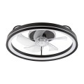LED Dimbart taklampa med fläkt FARGO LED/37W/230V svart + fjärrkontroll