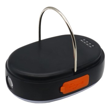 LED Dimbart uppladdningsbart ljus med powerbankfunktion K4 LED/1W/5V 3000-6500K IPX4 4000 mAh svart