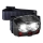 LED Dimbart uppladdningsbart pannlampa med sensor och rött ljus 2xLED/5W/5V/3xAAA IP65 500 lm 1200 mAh