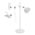 LED Dimbart uppladdningsbart skrivbordslampa magnetisk 4-i-1 LED/4,2W/3,7V 4000K 1200mAh vit