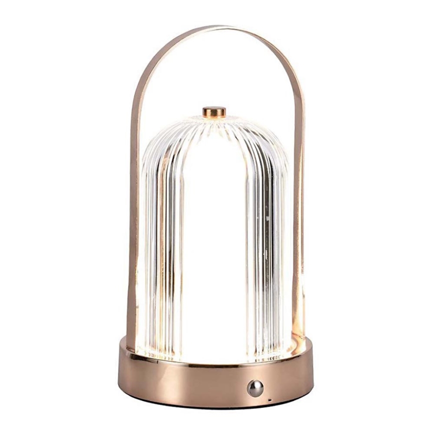 LED Dimbart uppladdningsbart touchbordslampa LED/1W/5V 3000-6000K 1800 mAh koppar