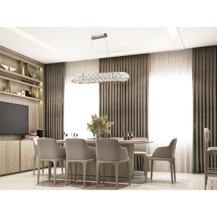 Dimbar LED-kristallkrona på vajer ENRIQUE LED/50W//230V 3000-6000K + fjärrkontroll
