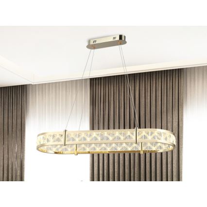 Dimbar LED-kristallkrona på vajer ENRIQUE LED/50W//230V 3000-6000K + fjärrkontroll