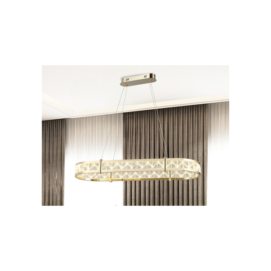 Dimbar LED-kristallkrona på vajer ENRIQUE LED/50W//230V 3000-6000K + fjärrkontroll