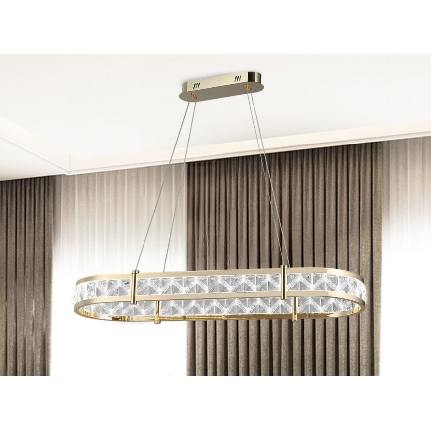 Dimbar LED-kristallkrona på vajer ENRIQUE LED/50W//230V 3000-6000K + fjärrkontroll