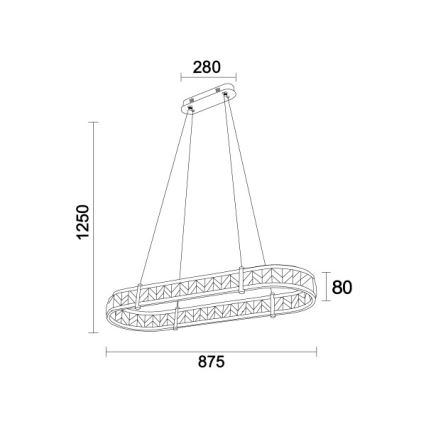 Dimbar LED-kristallkrona på vajer ENRIQUE LED/50W//230V 3000-6000K + fjärrkontroll
