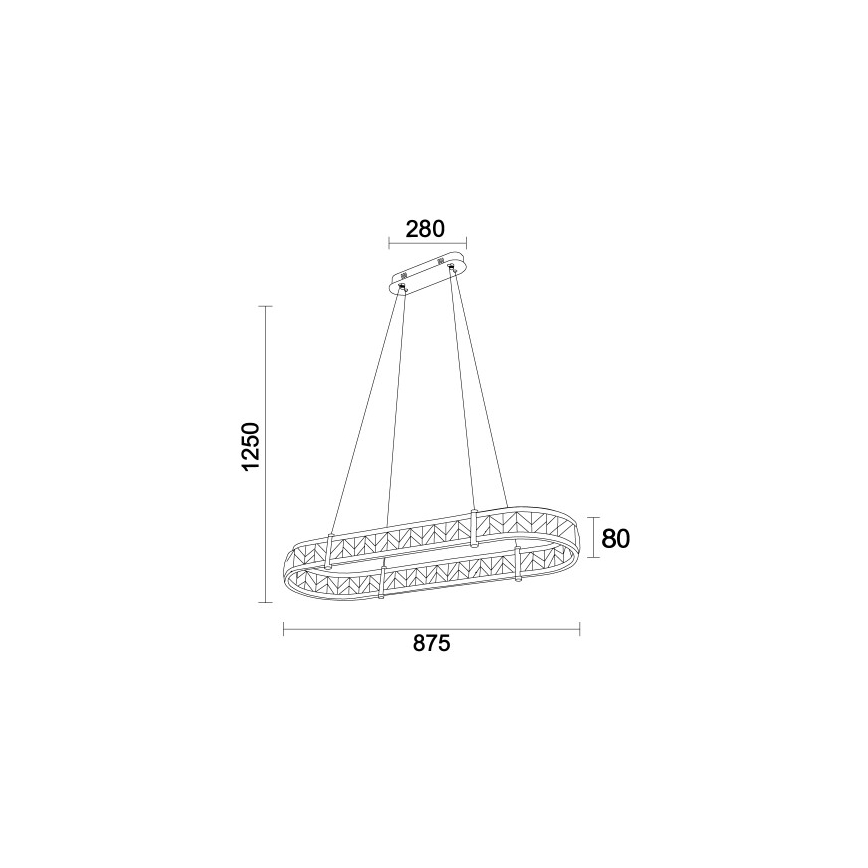 Dimbar LED-kristallkrona på vajer ENRIQUE LED/50W//230V 3000-6000K + fjärrkontroll