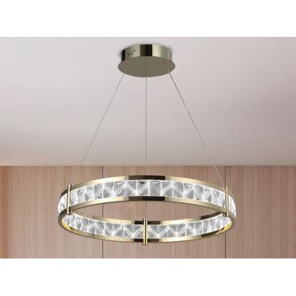 Dimmbar LED-kristallkrona på vajer ENRIQUE LED/55W//230V 3000-6000K pr. 80 cm + fjärrkontroll