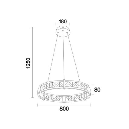 Dimmbar LED-kristallkrona på vajer ENRIQUE LED/55W//230V 3000-6000K pr. 80 cm + fjärrkontroll
