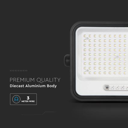 Dimbart solcellsspotlight LED/300W/3,2V 2000-8000K IP65 15000 mAh svart + fjärrkontroll