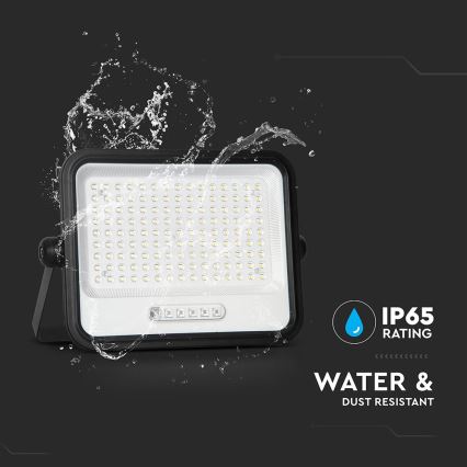 Dimbart solcellsspotlight LED/300W/3,2V 2000-8000K IP65 15000 mAh svart + fjärrkontroll