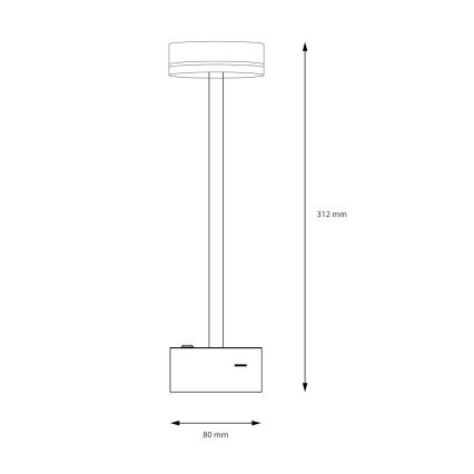 LED-dimmbar uppladdningsbar bordslampa SAM LED/5W/5V 3600 mAh svart/guld