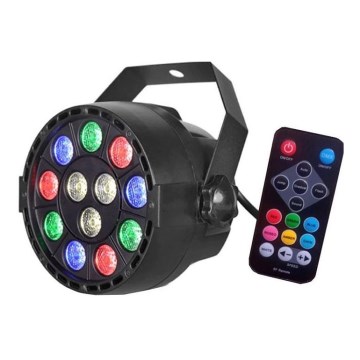 LED Diskostrålkastare LED/12W/230V Flerfärgad + fjärrkontroll