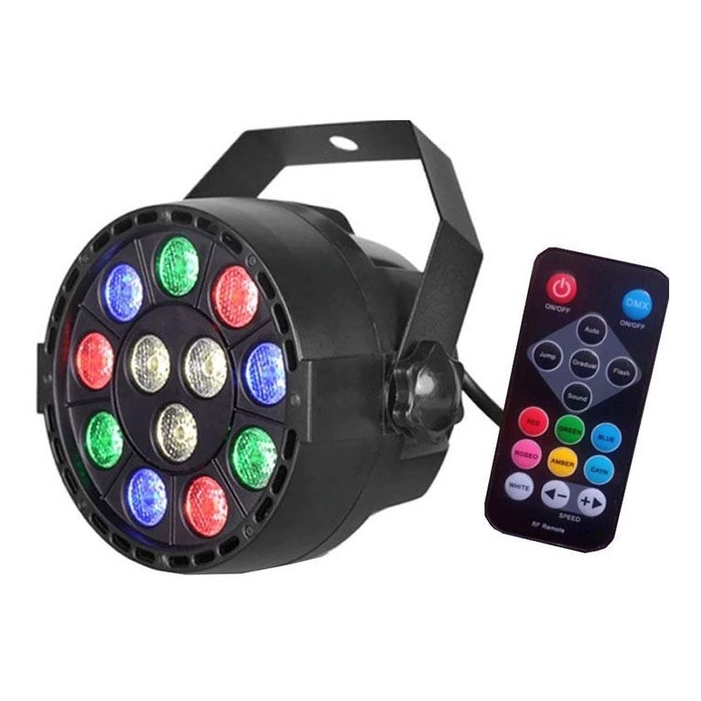 LED Diskostrålkastare LED/12W/230V Flerfärgad + fjärrkontroll