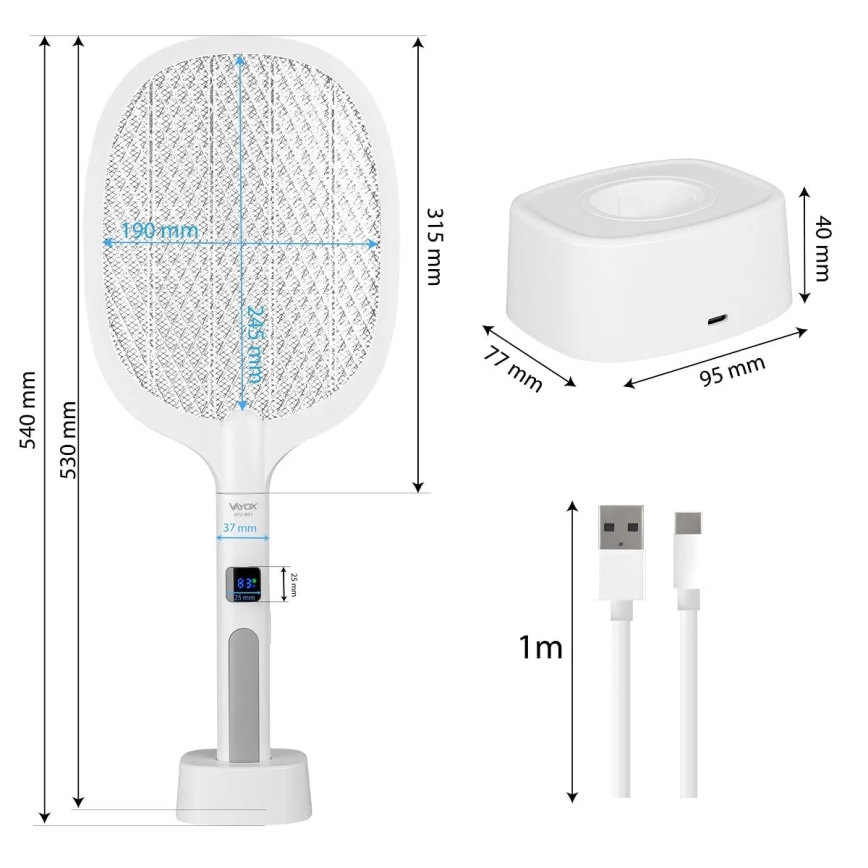 LED elektrisk insektsfälla 2i1 1200 mAh/5V vit
