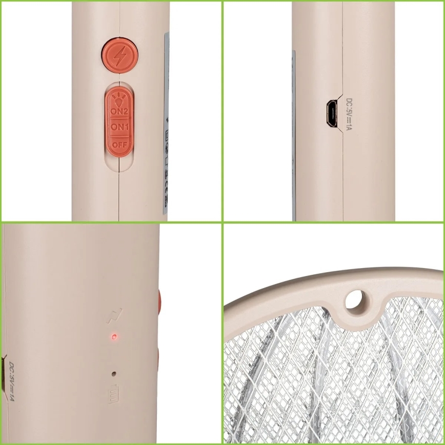 LED elektrisk insektsfälla 2i1 500 mAh/5V beige