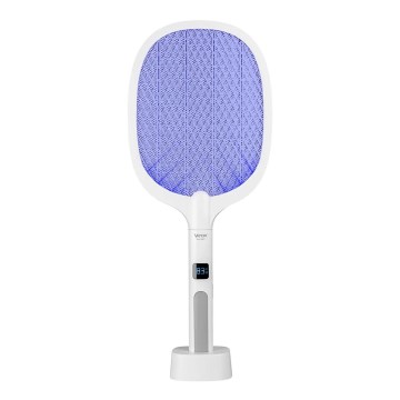 LED Elektrisk insektsfångare 2-i-1 med LCD-skärm 1200 mAh/5V vit