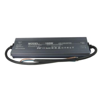 LED Elektrisk transformator 100W/24V IP67