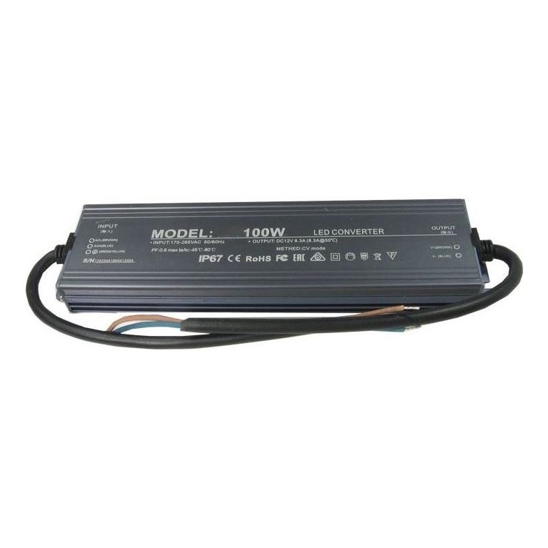 LED Elektrisk transformator 100W/24V IP67