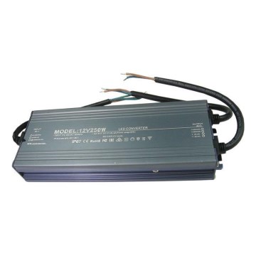 LED Elektrisk transformator 250W/12V IP67