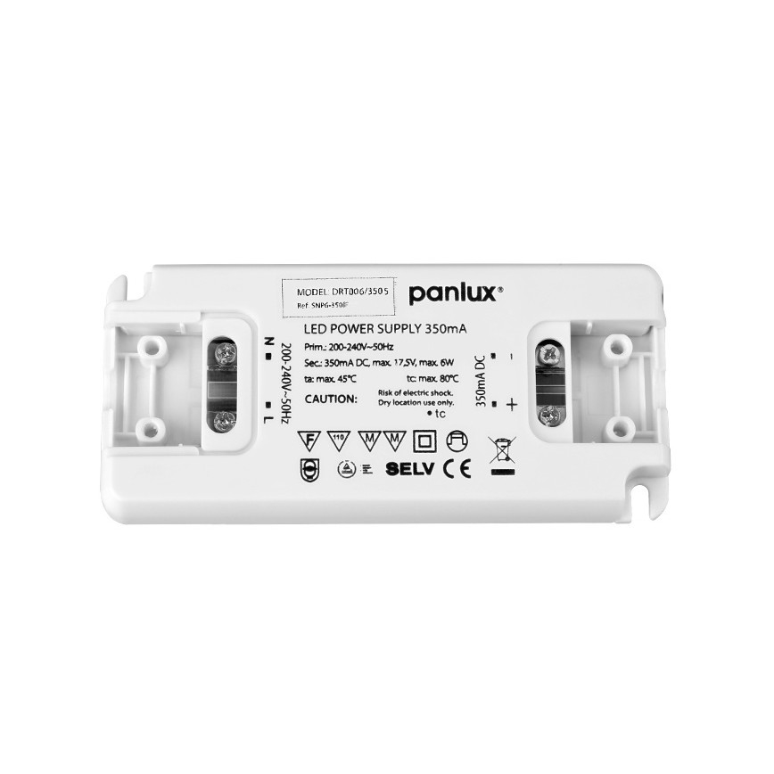 LED Elektronisk transformator DRIVER 6W/350mA/230V