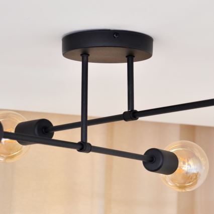 LED fäst ljuskrona CAMBRIDGE 4xE27/8W/230V svart